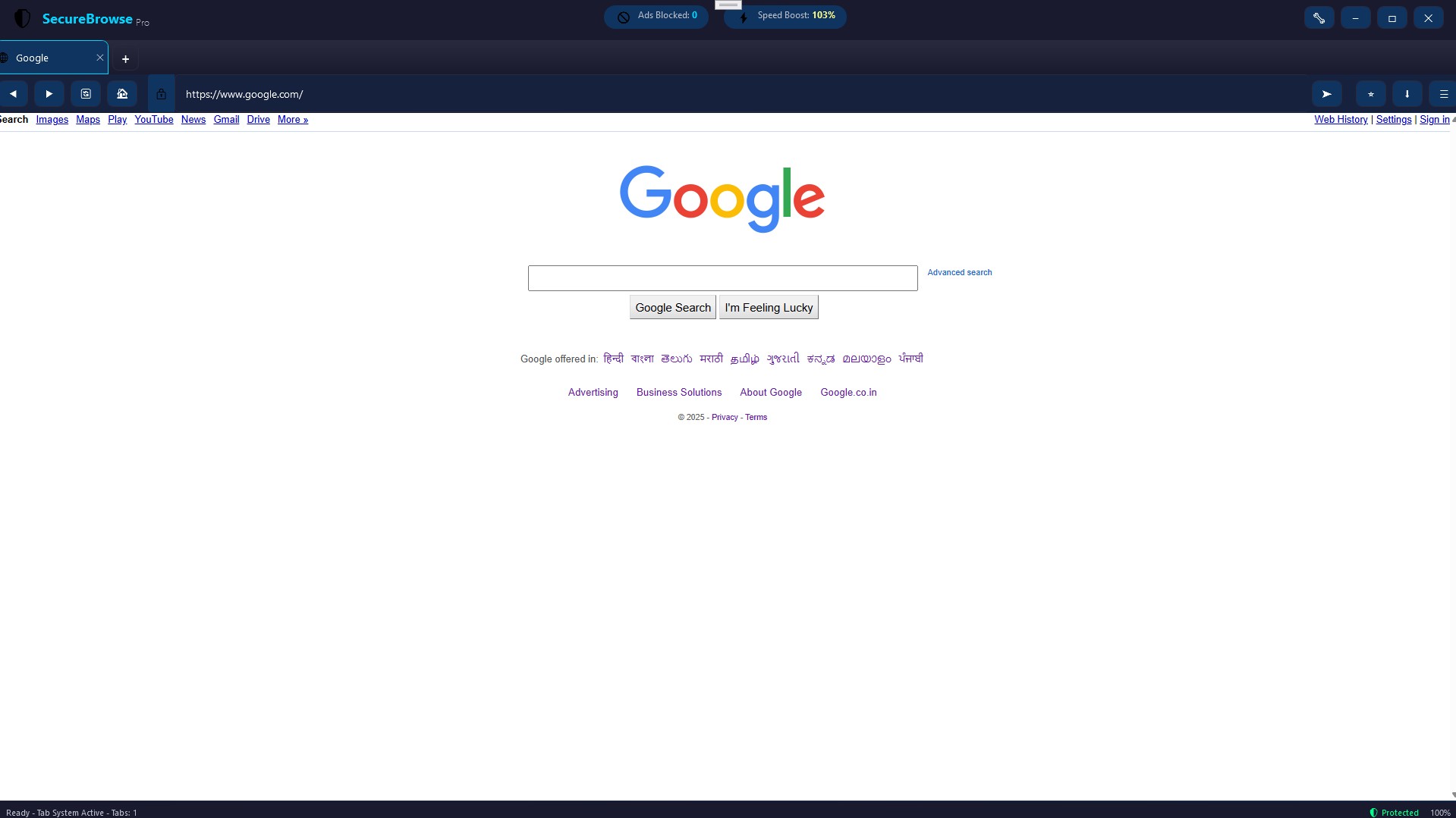 SecureBrowse Pro Interface